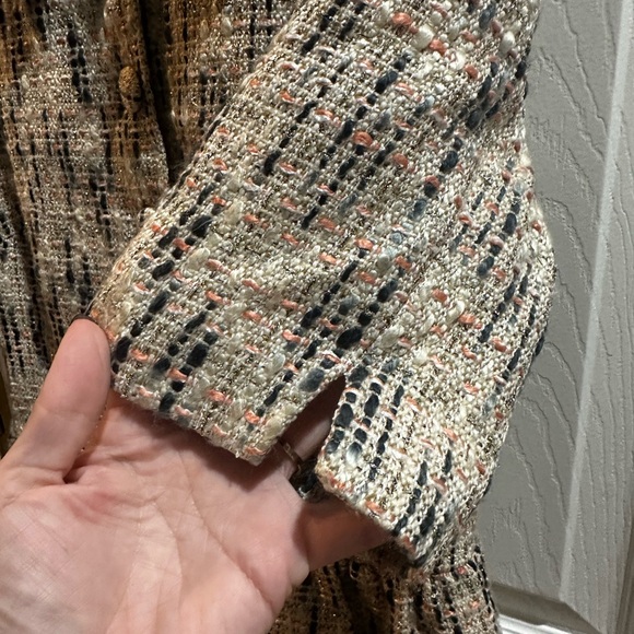 Gal Meets Glam Paige Cutaway Collar Tweed Dress 6 - Picture 3 of 8